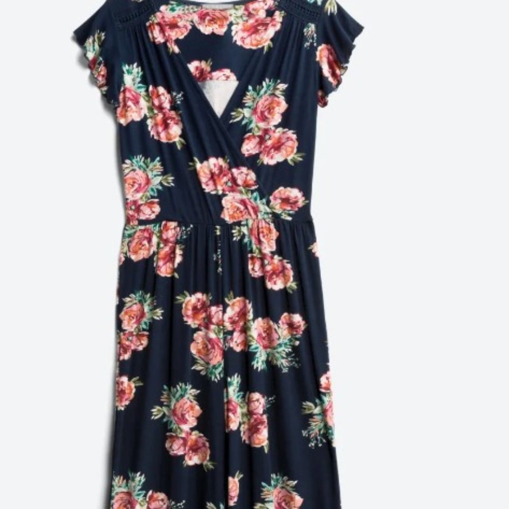 NWT Stitch Fix Loveappella Valentina Crochet Trim Jumpsuit Size XL petite Navy